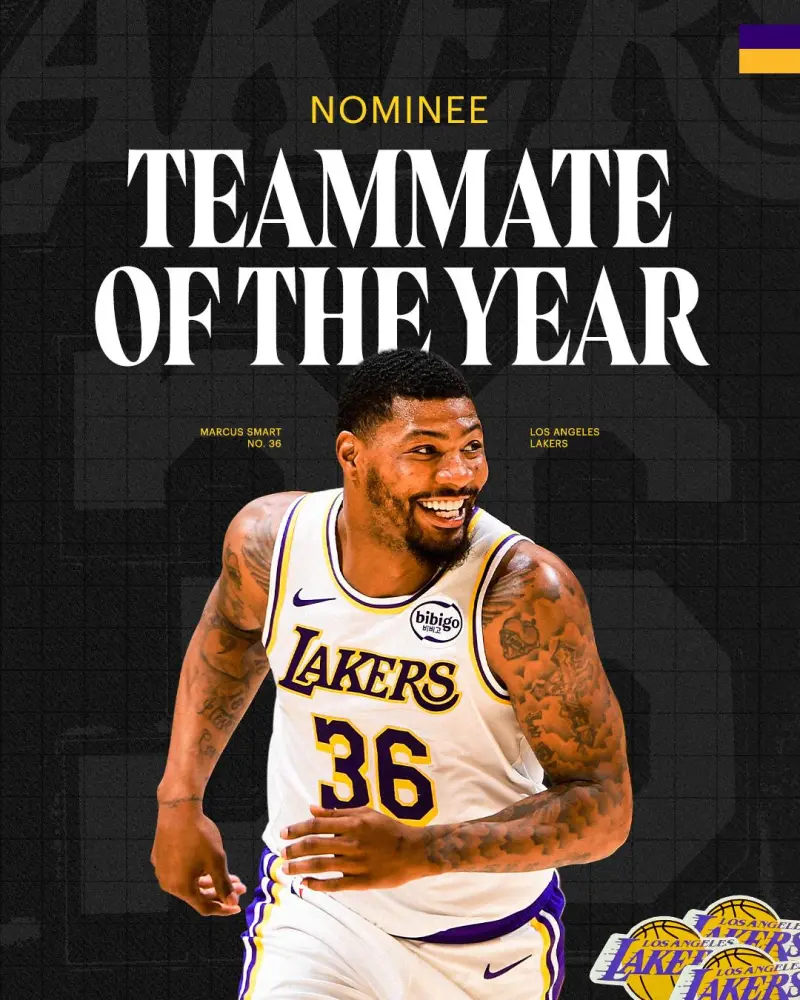 开云APP-湖人官方：恭喜斯马特入选最佳队友奖的候选名单！